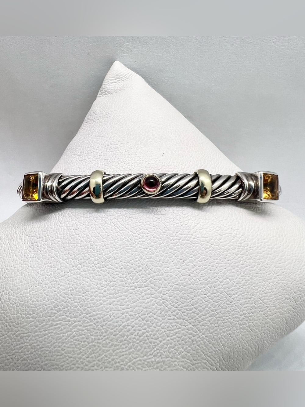 David Yurman Renaissance Station Bracelet with Citrine, Tourmaline and Gold - Picture 11 of 12